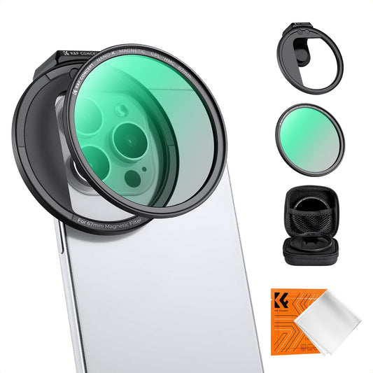 67mm Magnetic CPL Filter Kit for iPhone, with Phone Clip Mount, HD Optical Glass, K&F Concept