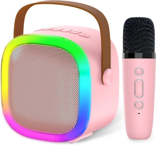 New Kids Karaoke Microphone, Small and Portable wireless Machine, Voice Changing, Pink Toy