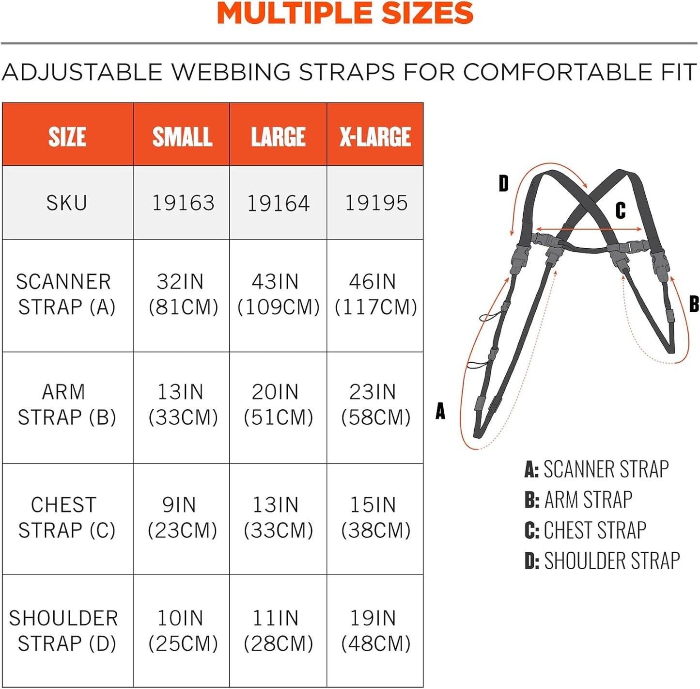 Barcode Scanner Harness 3132, Small, Ergodyne - Size Large