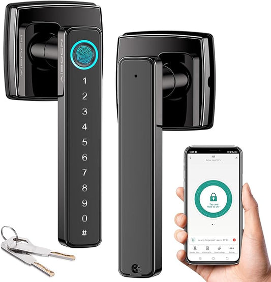 Fingerprint Door Lock, Keyless Entry, Bluetooth, Touchscreen Keypad, App Control, for Home, Aibocn