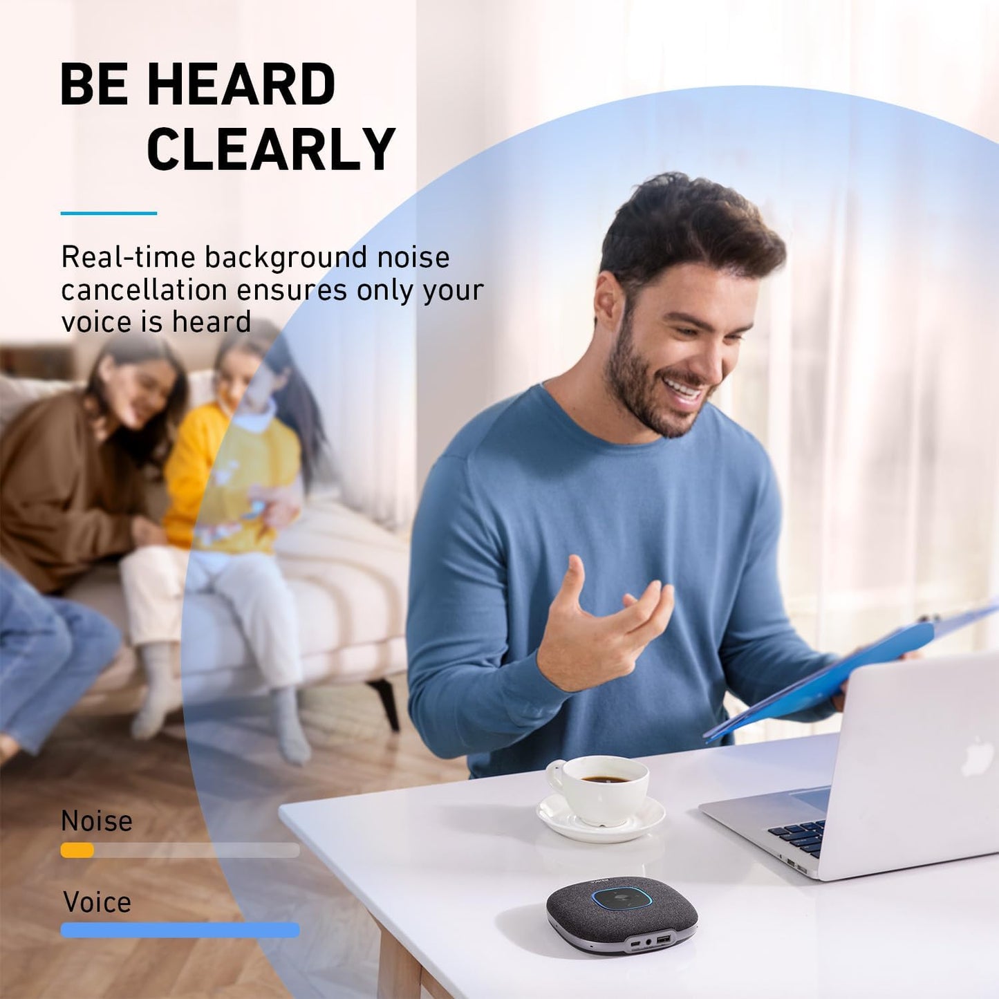 New PowerConf S3 MS Speakerphone, Teams Certified, 6 Mics, 24H Call, Bluetooth 5.3, Anker