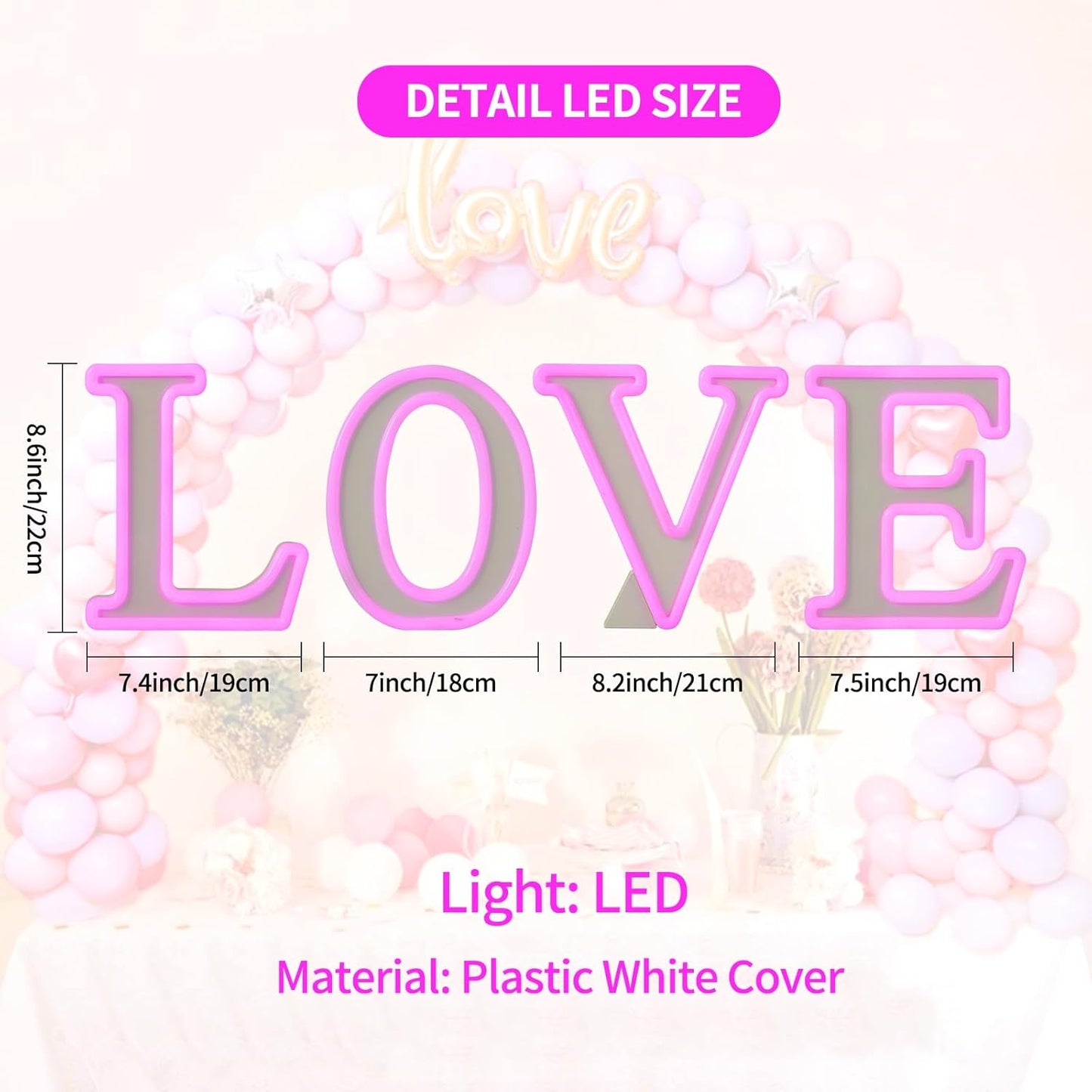 New Love Marquee Sign, LED Letter Lights, Wedding, Birthday Party, Home Décor