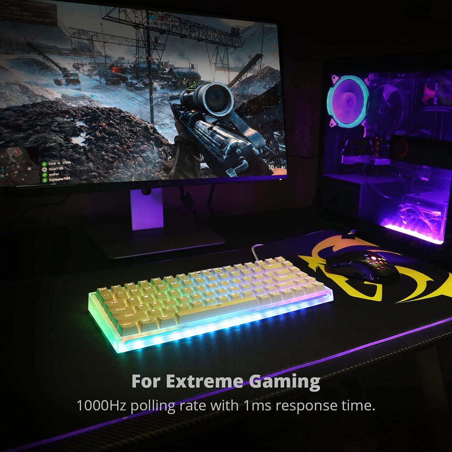 Gramr RGB Wired 84-Key Keyboard, Hot-Swap, TKL, USB-C, Blue Switch, DREVO