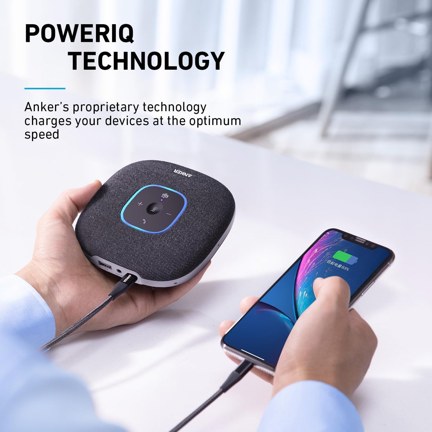 New PowerConf S3 MS Speakerphone, Teams Certified, 6 Mics, 24H Call, Bluetooth 5.3, Anker