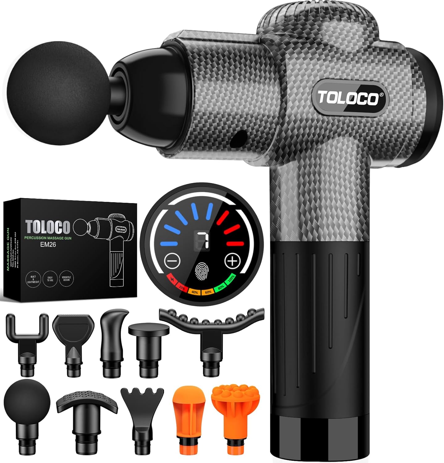 New Massage Gun, Deep Tissue, 10 Heads, Silent Motor, Pain Relief, TOLOCO