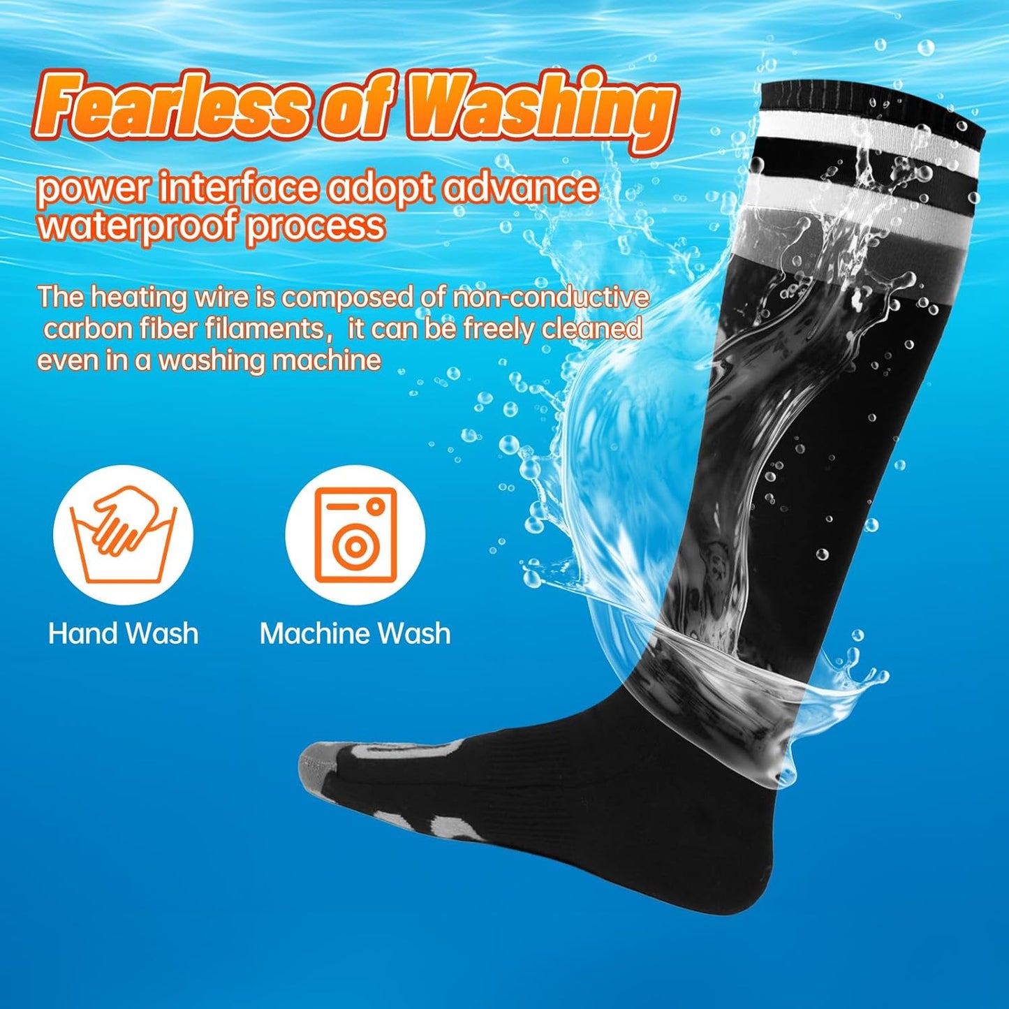 New Heated Socks, APP Control, 3000mAh, 17H Heating, 5-Level Temp, Black M, Aotomee