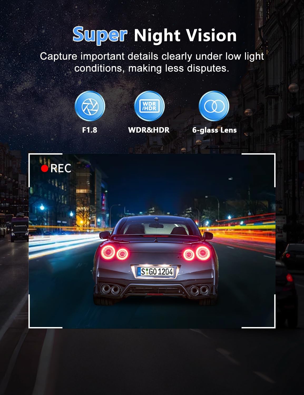 New 2K Dash Cam, WiFi, Night Vision, 24H Parking, 64GB Card, Otovoda Mini