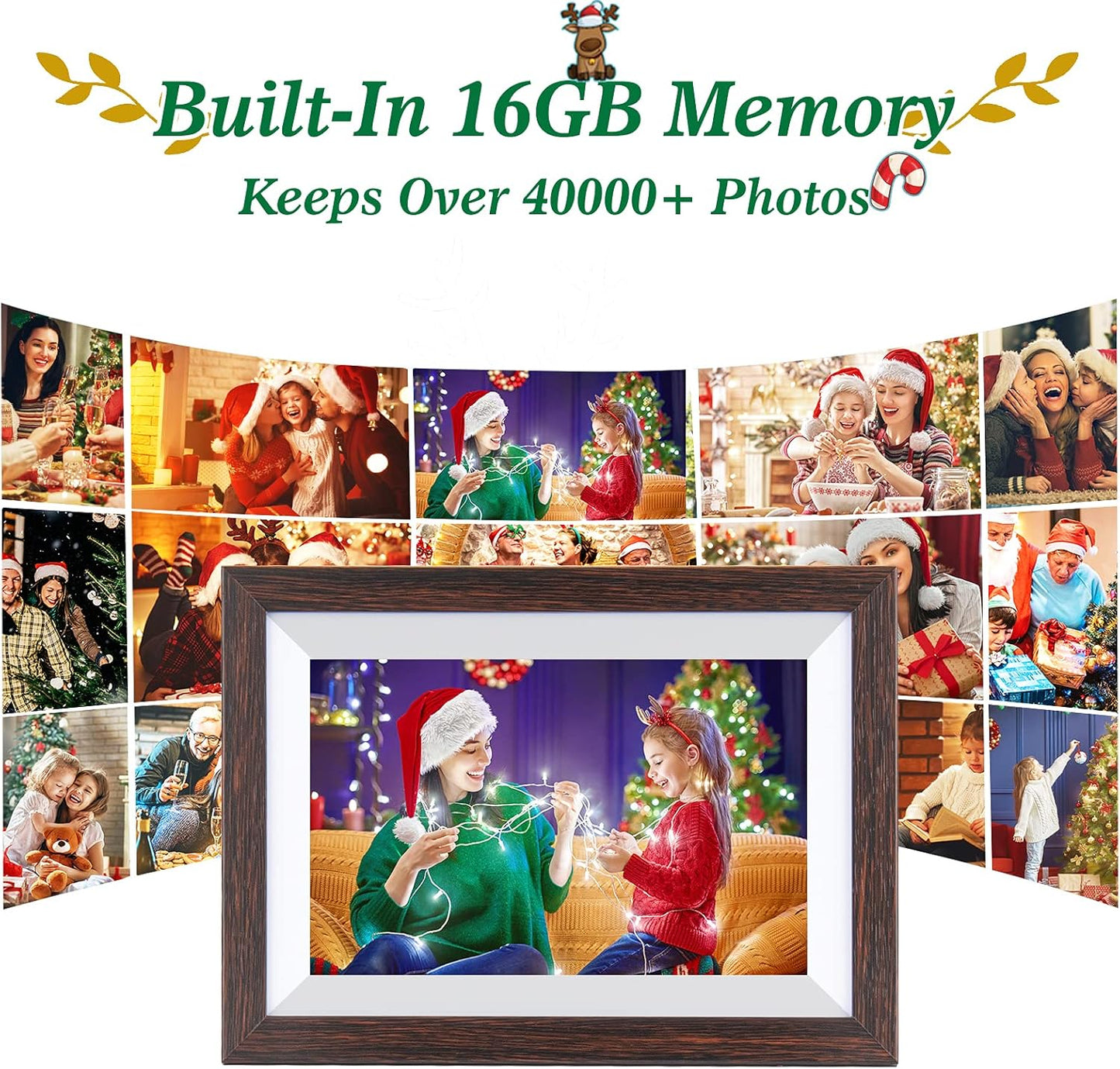 WiFi Digital Picture Frame, 10.1" Touchscreen, 16GB, Share Photos, Frameo App