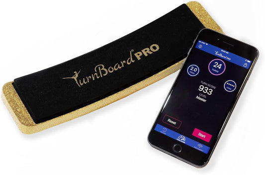 New Turnboard Pro - Gold Glitter - Iphone tracks turns!  Ballet and Dance Fun!