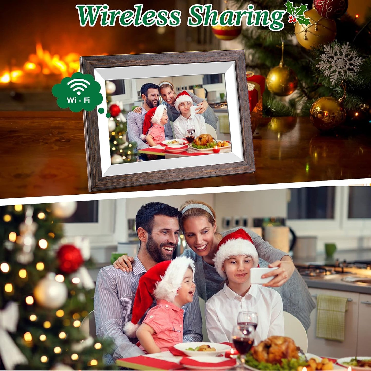 WiFi Digital Picture Frame, 10.1" Touchscreen, 16GB, Share Photos, Frameo App