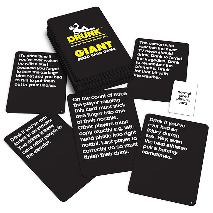 Drunk Giant Sized Card Game : Do What The Card Says, Ages 18+, Players 2 To Whatever