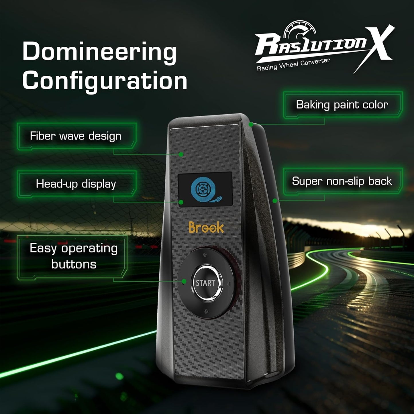 Ras1ution 2 Racing Wheel Converter for Xbox Series X|S, One & 360, w/ Force Feedback, Brook