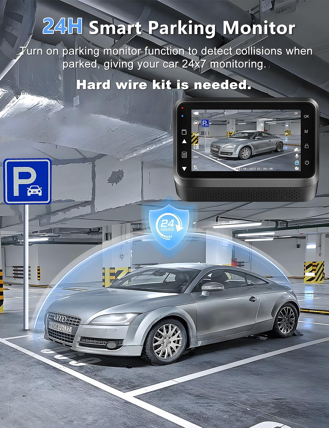 New 2K Dash Cam, WiFi, Night Vision, 24H Parking, 64GB Card, Otovoda Mini