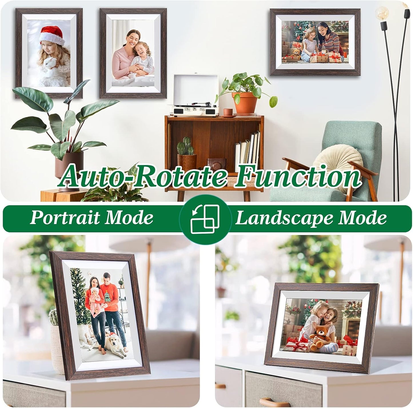 WiFi Digital Picture Frame, 10.1" Touchscreen, 16GB, Share Photos, Frameo App