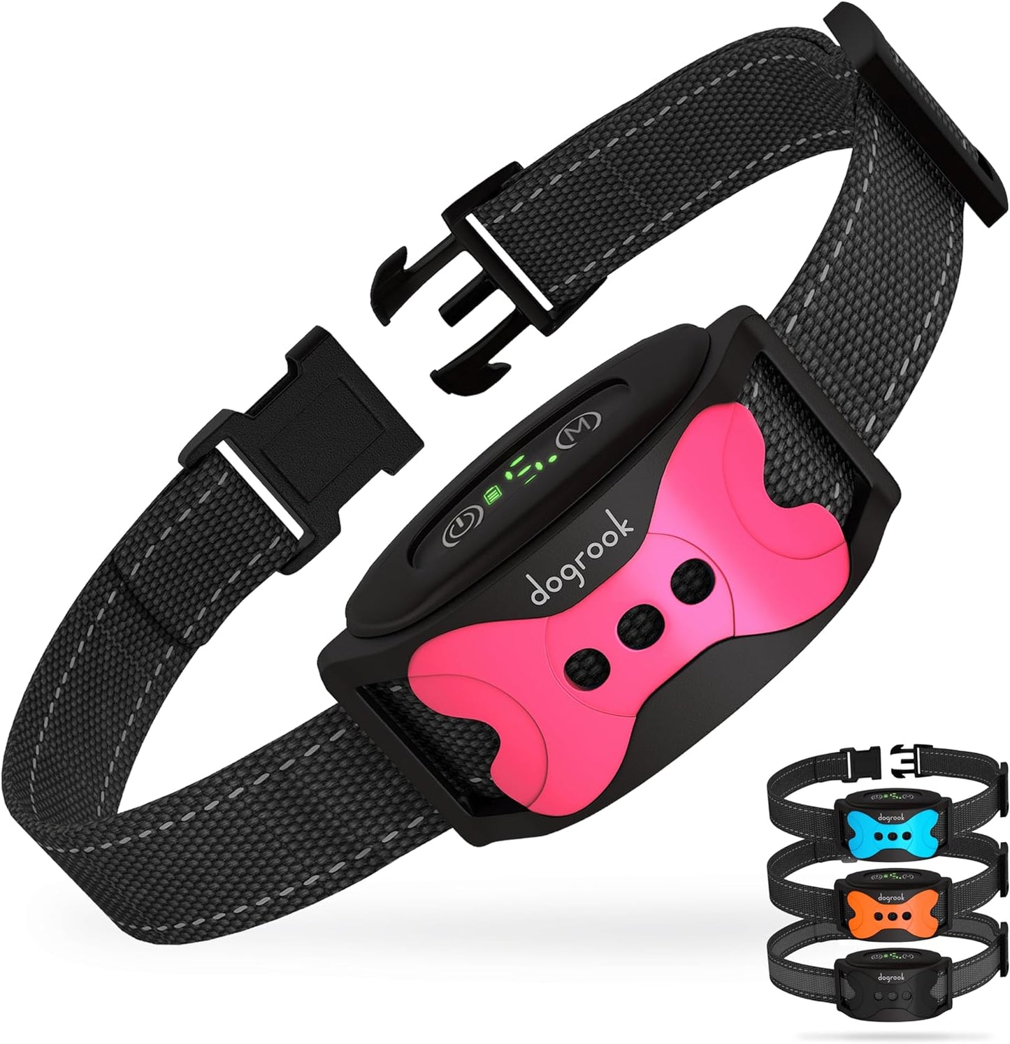 New DogRook Rechargeable Dog Bark Collar - Humane, No Shock Barking Collar - w/2 Vibration & Beep