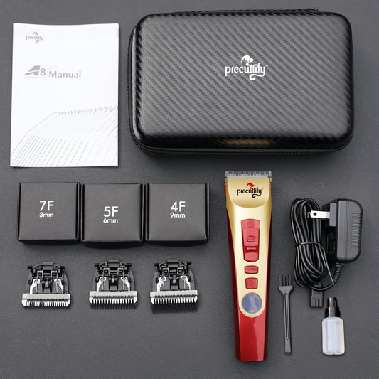 Dog Clippers, Professional, 2-Speed, Low Noise, Rechargeable, for Thick Coats, Precuttify