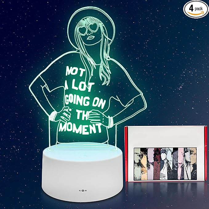 Taylor Swift Night Light, Touch Sensor, 7 Colors, 2 Flash Modes, Remote