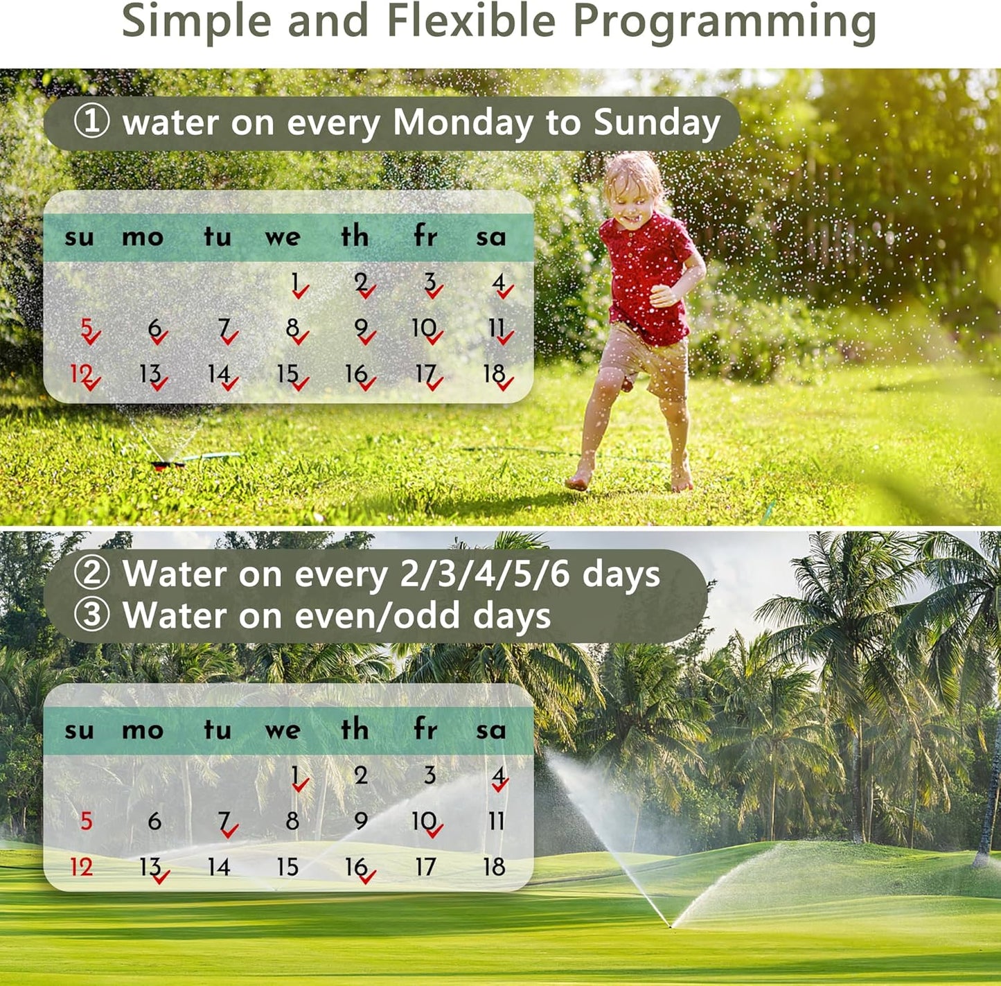 Digital Water Sprinkler Timer with Rain Delay, Manual Mode & Programmable Scheduling, Diivoo