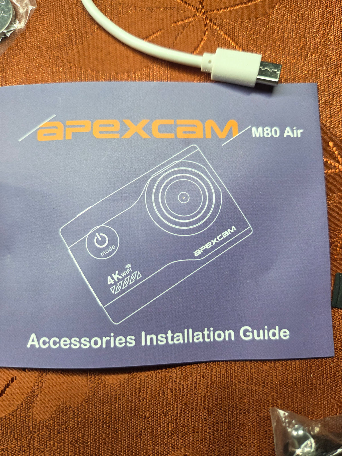 Apexcam M80 Air 4K WiFi Action Camera Bundle w/ Remote