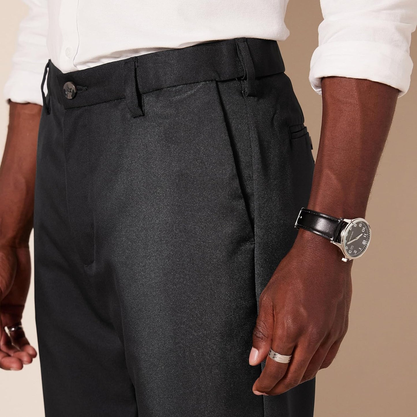 Dress Pants (36W x 36L), Mens, Expandable Waist, Classic-fit, Flat-Front, Amazon Essentials