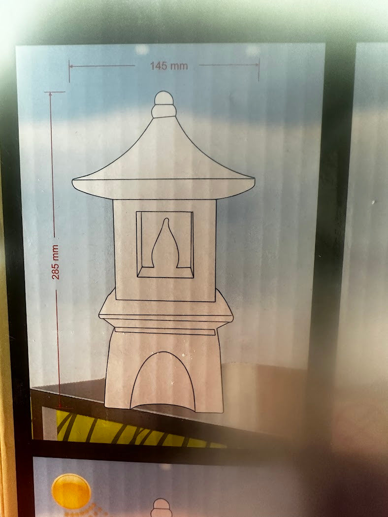 Solar Powered Pagoda, Japanese Garden Decor, Lantern, LED Garden Light, VP Home
