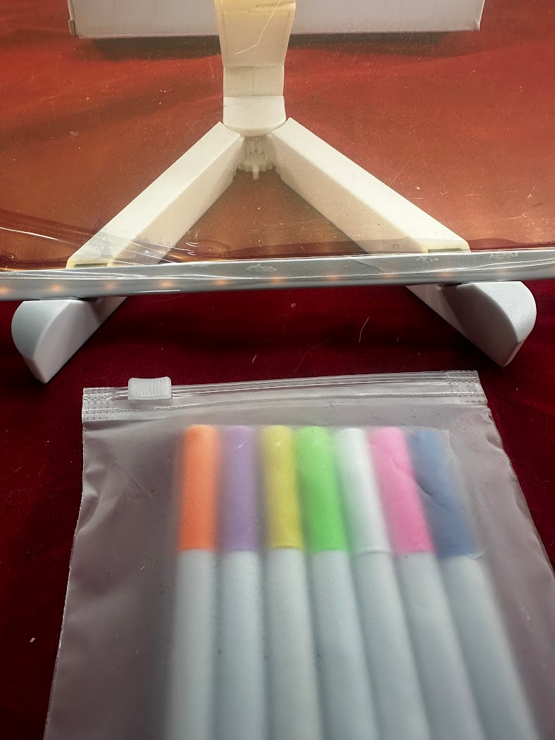 LED Note Board with Colors, Acrylic Light up Message Board, Angle Adjustable Stand, 11.8 X 7.9in