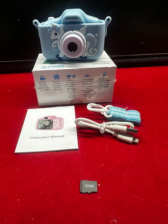 New ASTGMI Kids Camera, 1080P HD Video, 2.0 Inch IPS Screen, 32GB SD Card, for 3-8 Year Olds