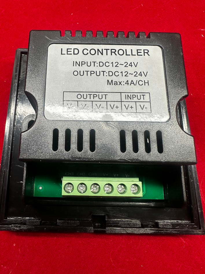 LED Controller Dimmer, 12V-24V, Single Color, Touch Panel, Wall Switch, Black