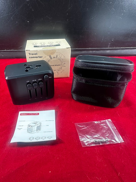 New Travel Voltage Converter, 2000W, 220V to 110V, with 2 USB Ports, for 200+ Countries, Black