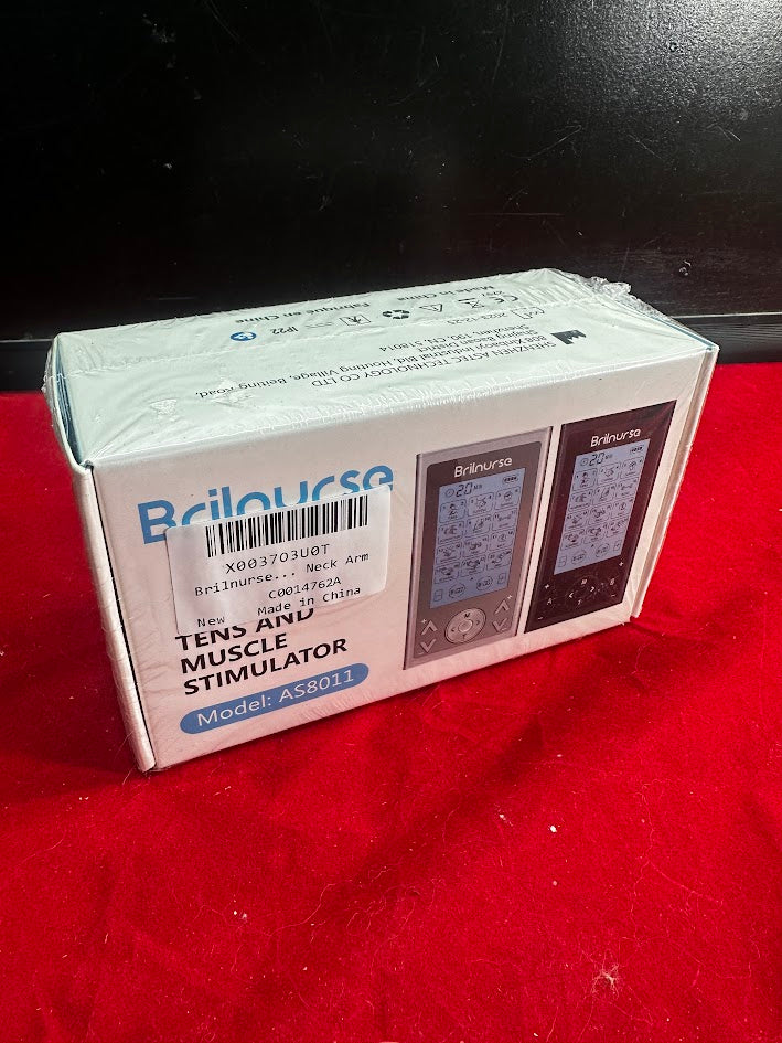 Brilnurse TENS Machine, 4 Outputs, Muscle Stimulator, Pain Relief, 24 Modes, 16 Electrode Pads