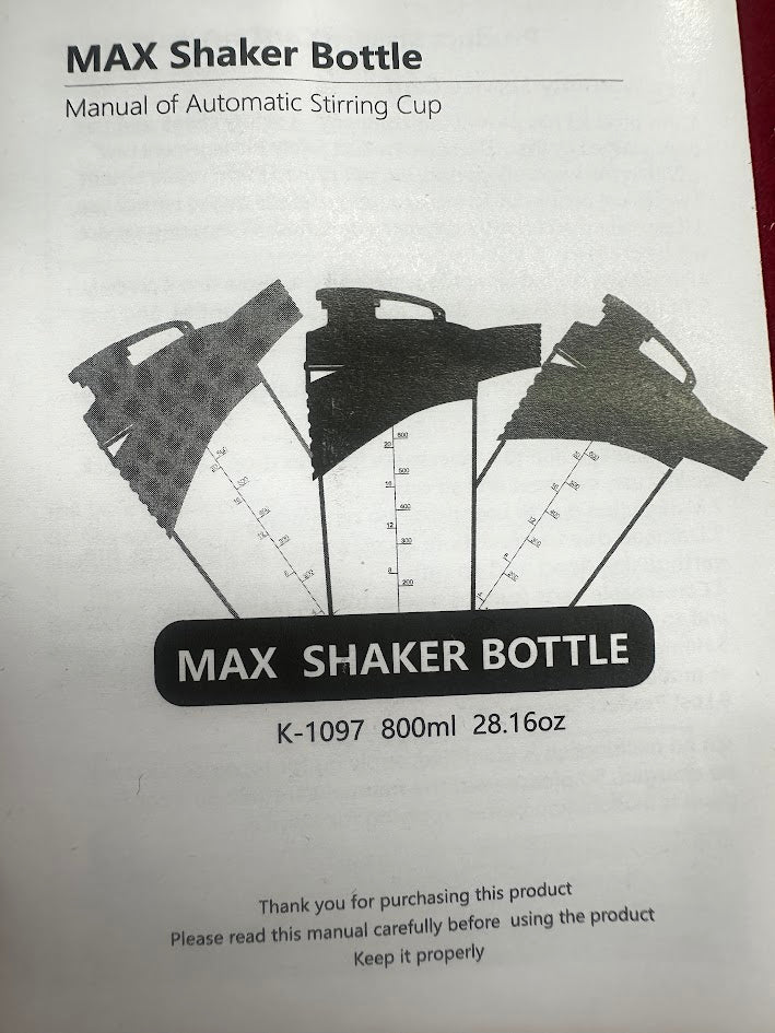 New Max Shaker Bottle, USB Electric Rechargeable For Protein Shakes, Tritan Material, BPA Free