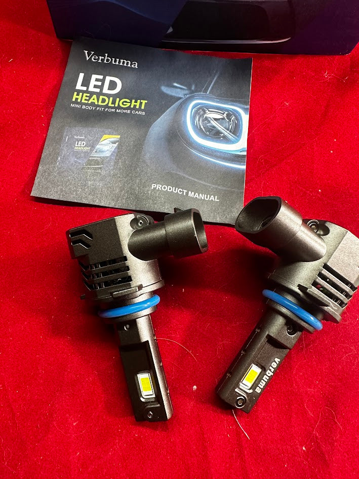 Verbuma 9006 HB4 LED Headlight Bulbs, 24000lm, 6500K, Wireless, Canbus Error Free, 2 Pack