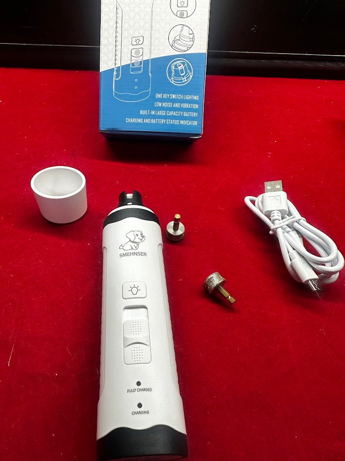 slaixiu Dog Nail Grinder, 2-Speed Electric, Quiet, 2 LED Lights, for Dogs