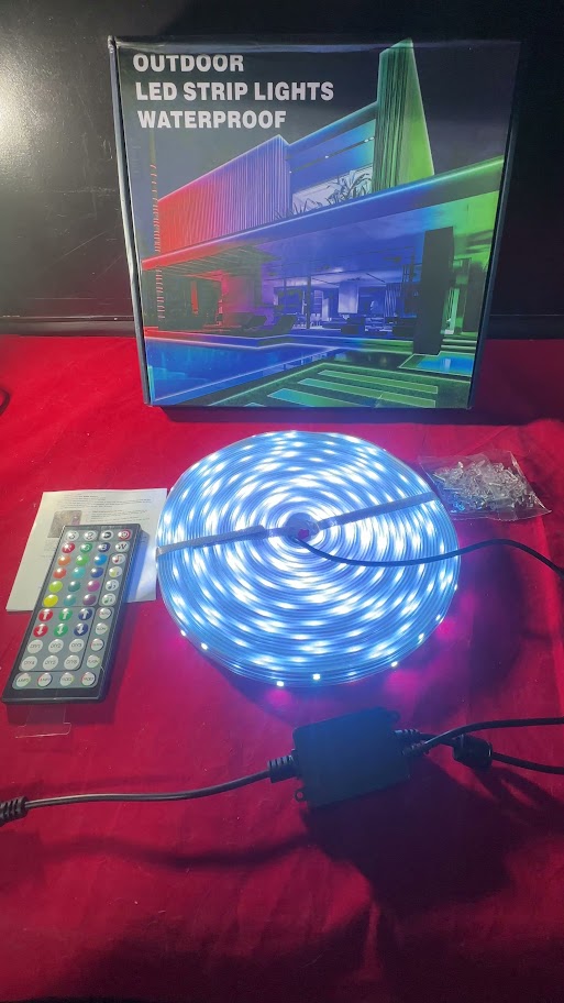 100ft Outdoor LED Strip Lights, Waterproof, Bluetooth App, Music Sync, AILBTON