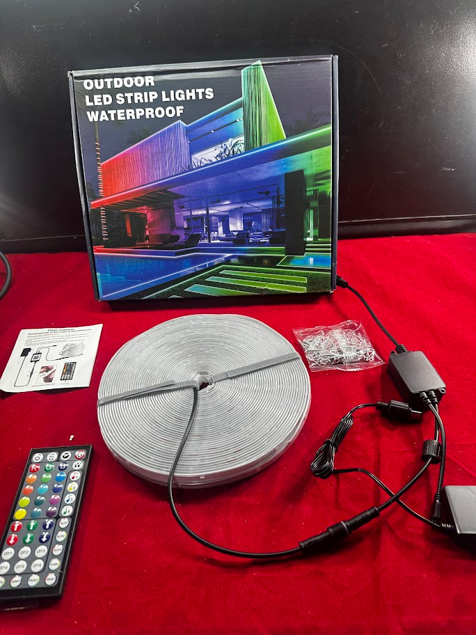 100ft Outdoor LED Strip Lights, Waterproof, Bluetooth App, Music Sync, AILBTON