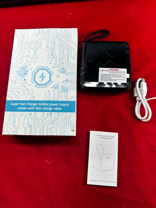 New Portable Power Bank - 30000mAh, Built in Lighting, USB-C cables and USB Plug