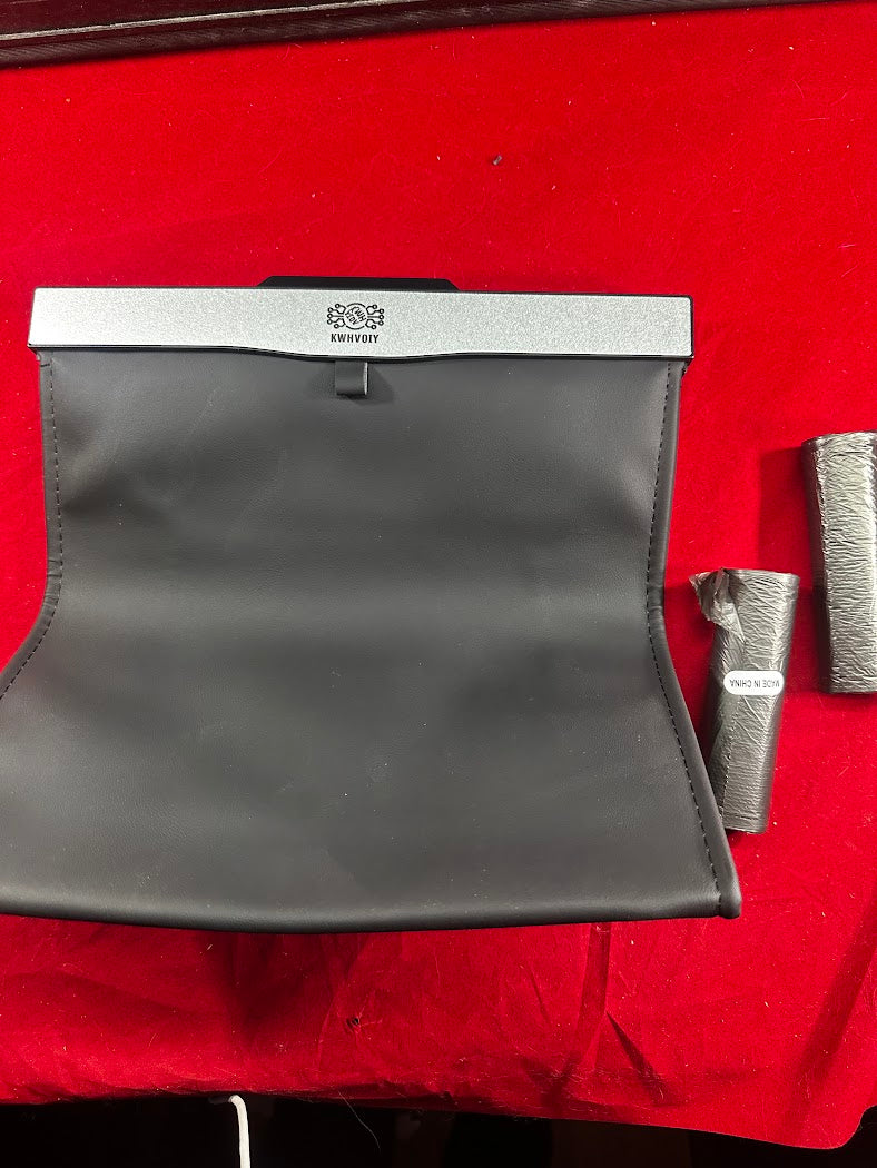 New Car Trash Can (11.6" x 11.6"), with LED, Magnetic Foldable, PU Leather, 30 Bags