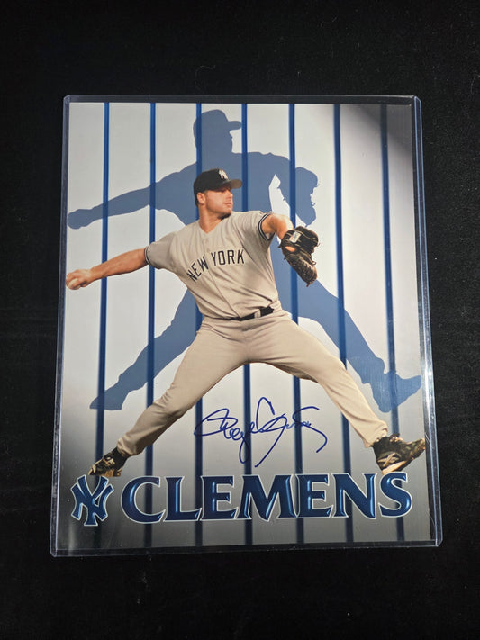 Roger Clemens Autographed 8x10 Photo New York Yankees JSA COA Signed Pinstripes