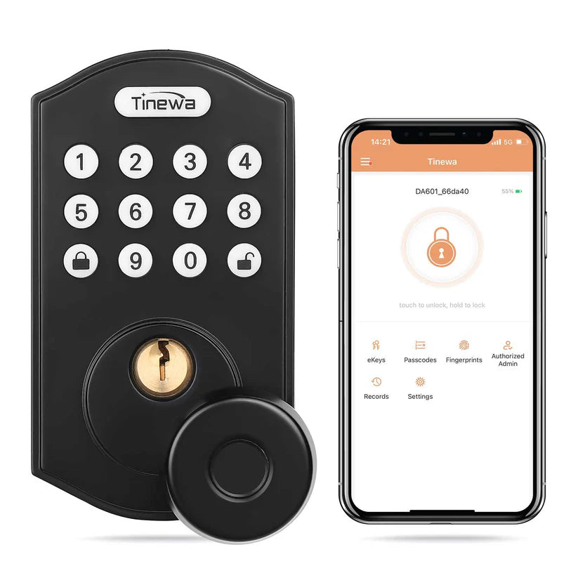 New Door Lock, Deadbolt, Fingerprint, Digital Keypad, Auto Lock, App Control, DLE601BK