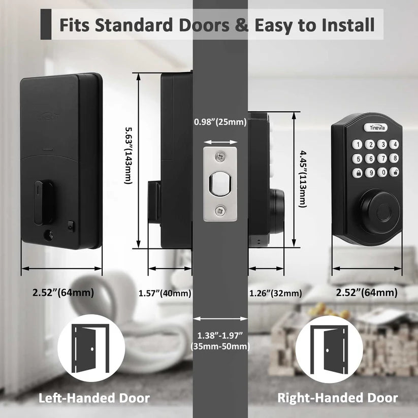 New Door Lock, Deadbolt, Fingerprint, Digital Keypad, Auto Lock, App Control, DLE601BK