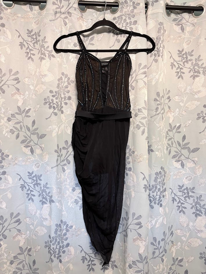 Dance Costume - Adult Medium - Asymmetrical Dress, Black