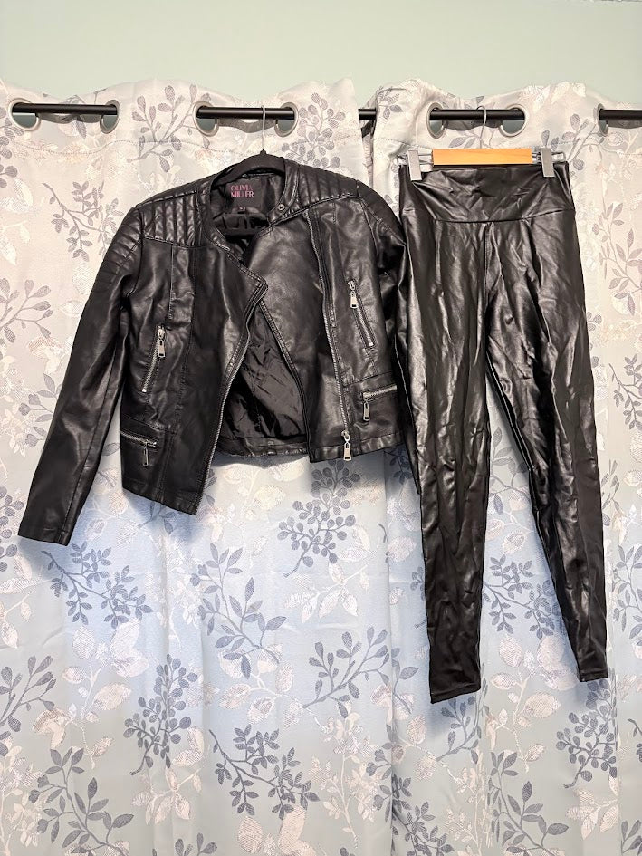 Dance Costume - Adult Small - Faux Leather Jacket and Pants Set, Never Worn