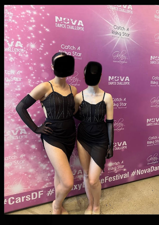 Dance Costume - Adult Medium - Asymmetrical Dress, Black