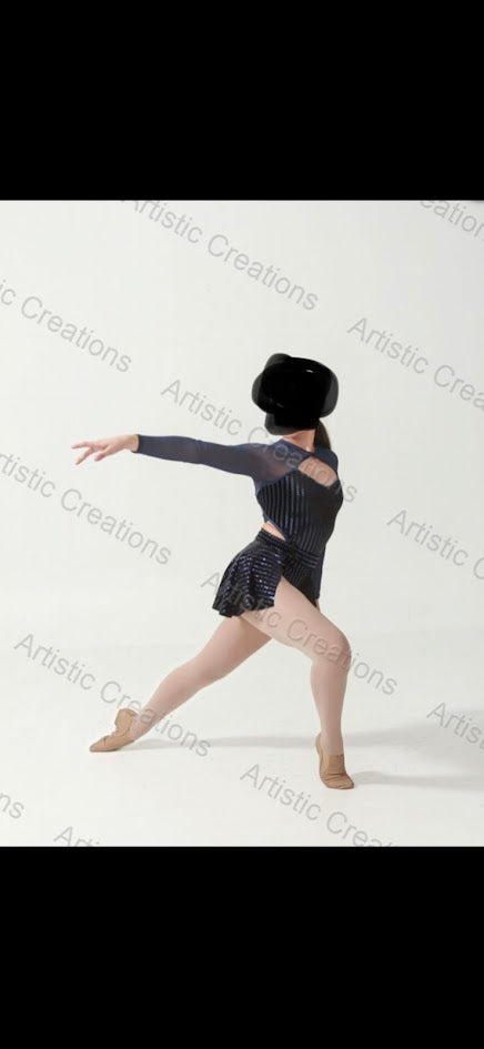 Dance Costume - Adult Medium - Black and Blue Bodice and skirt