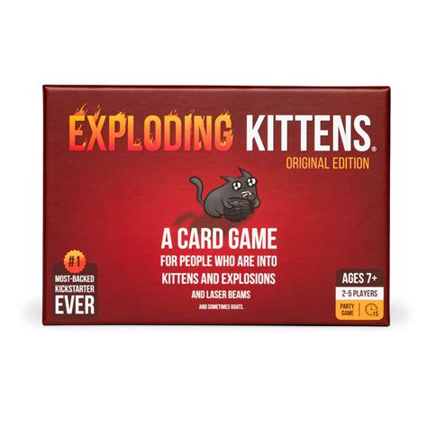 Exploding Kittens : Original Edition Party Card Game, Ages 7+, 2-5 Players, 15 Min Play