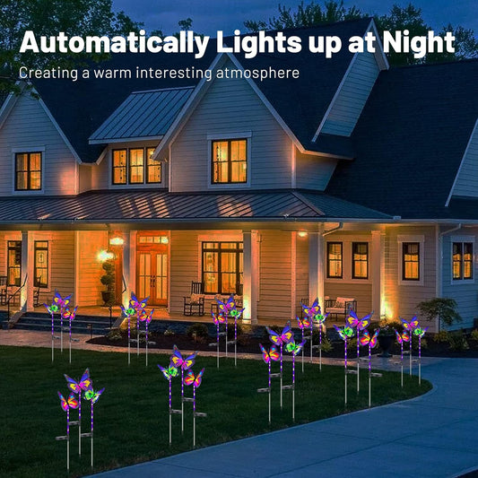 New Solar Butterfly Lights, 3 Pack, Colorful, Waterproof, Outdoor, Garden, Patio Décor, Mlijzard