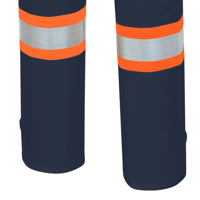 Medium 2-Tone Women's Polyester/Cotton Safety Coverall - Orange/Navy | Pioneer