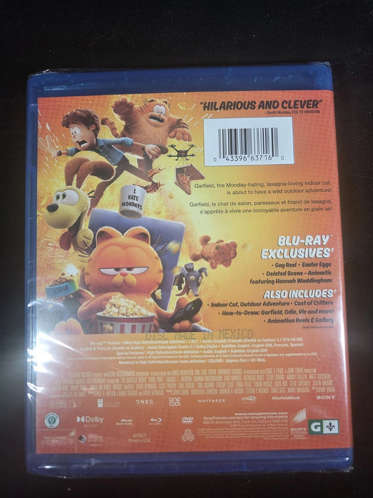 The Garfield Movie | Blu-Ray + DVD | Bilingual | New Factory Sealed