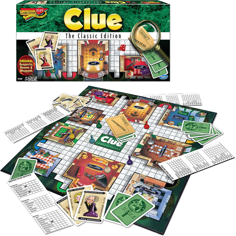 Clue Classic Edition : Family Board Game, 3-6 Players, Age 8+, Hasbro