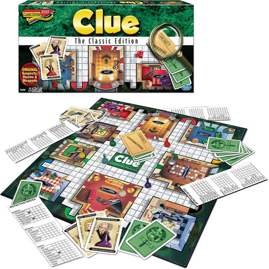 Clue Classic Edition : Family Board Game, 3-6 Players, Age 8+, Hasbro